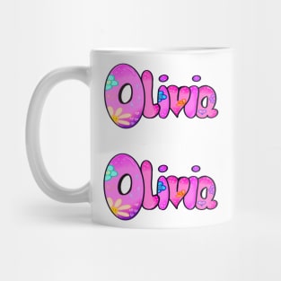 Olivia girls first name in pink pack of 2 personalised personalized customized name Olivia Mug